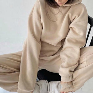 Open image in slideshow, Women Warm Hoodie Sweatshirts and Long Pants Two Piece Set
